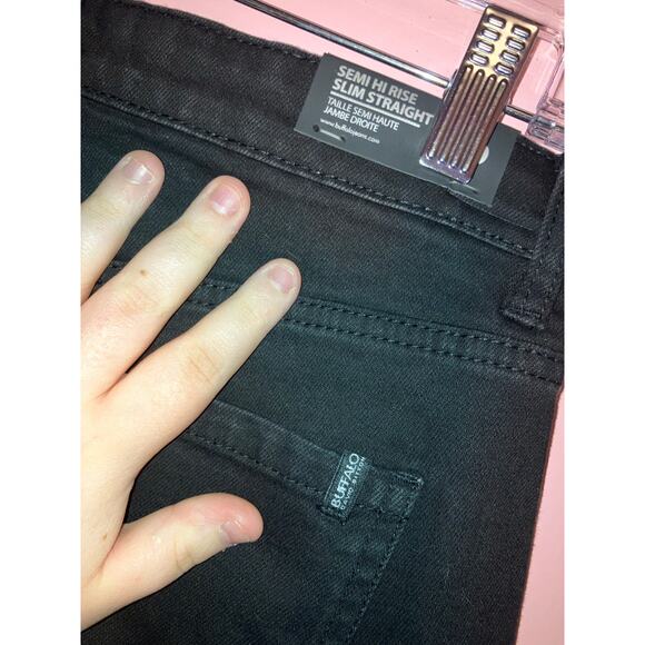NWT Buffalo David Bitton Brooke semi highrise slim straight black jeans size 29 - Picture 5 of 7